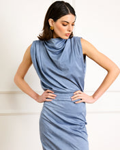 Load image into Gallery viewer, Steel Blue Suede Slvls Top