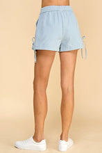 Load image into Gallery viewer, Powder Blue Side Tie Denim Shorts