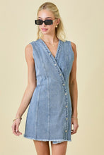 Load image into Gallery viewer, Sleeveless Mini Denim Dress