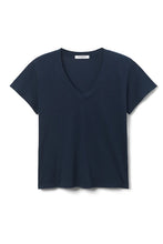 Load image into Gallery viewer, Perfect White Tee Navy Cotton SS V-Neck Tee