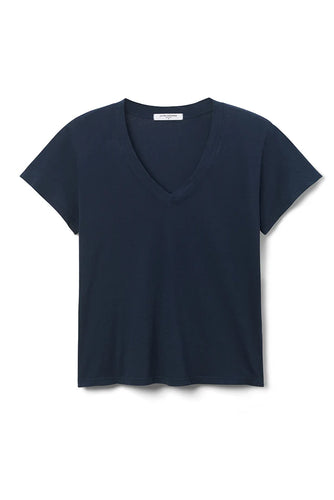 PWT Navy Cotton SS V-Neck Tee