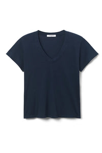 PWT Navy Cotton SS V-Neck Tee