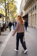 Load image into Gallery viewer, Pink/Brown Striped Button Cardigan