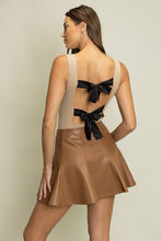 Load image into Gallery viewer, Tan Leather Seam Detail Skirt