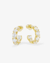 Load image into Gallery viewer, Melinda Maria Oh She Fancy .75 Hoops-Gold/White
