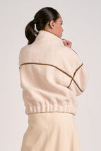 Load image into Gallery viewer, Off White/Brown Bomber Jacket