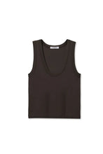 Load image into Gallery viewer, Perfect White Tee Vintage Black Cotton Binded Tank Top