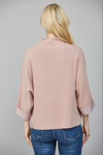 Load image into Gallery viewer, Ash Rose Modal Blend Mock Neck 3/4 Slv Top