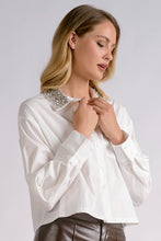 Load image into Gallery viewer, White Stone Collared LS Button Shirt
