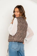 Load image into Gallery viewer, Brown Leopard Print Tie Frnt Vest
