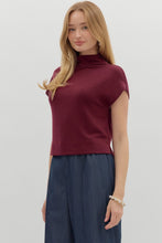 Load image into Gallery viewer, Knit Mock Neck SS Top