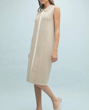 Load image into Gallery viewer, Mocha/White Midi Sweater Tank Dress