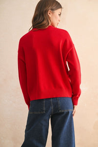 Red LS Sweater