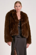 Load image into Gallery viewer, Chocolate Cropped Fur Jacket