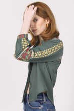 Load image into Gallery viewer, Green Embroidered Detail Makenna Top