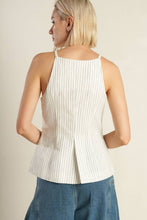Load image into Gallery viewer, White Pinstripe Seersucker Top