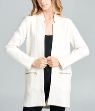 Load image into Gallery viewer, Cream Collarless Long Jacket