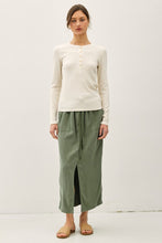 Load image into Gallery viewer, Oatmeal Modal Ribbed LS Henley Top
