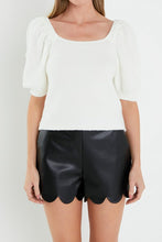 Load image into Gallery viewer, Cream Short Puff Slv Sweater