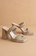 Load image into Gallery viewer, Taupe Braided Platform Heel
