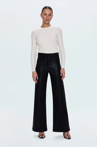 Pistola Coated Noir Lana HR Ultra Wide Leg Jean