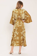 Load image into Gallery viewer, Camel Kimono Slv Printed Maxi Dress