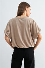 Load image into Gallery viewer, Taupe Balloon Slv Bubble Hem Tee