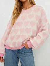 Load image into Gallery viewer, Heart Sweater Lt. Pink