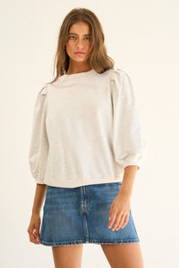 Light Heather Grey Puff Slv Soft Top