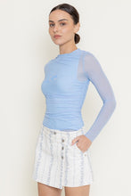 Load image into Gallery viewer, Powder Blue Mesh LS Top