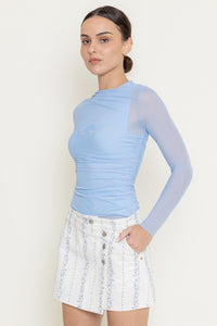 Powder Blue Mesh LS Top