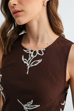 Load image into Gallery viewer, Brown Embroidery Slvls Long Dress