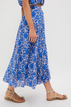Load image into Gallery viewer, Blue Printed Midi Skirt