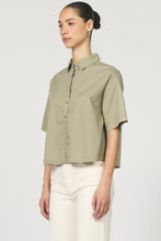 Load image into Gallery viewer, DJD Olive Edsel Button Up SS Top