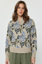 Load image into Gallery viewer, Barley Printed Jacquard Half Zip Sweater