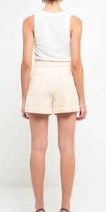Ivory Tailored Basic Shorts