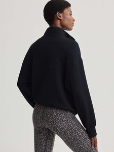 Varley Sian Cropped Half Zip Midlayer Black