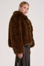 Load image into Gallery viewer, Chocolate Cropped Fur Jacket