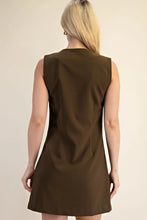 Load image into Gallery viewer, Olive Gold Button Slvls Dress