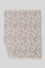 Load image into Gallery viewer, Barefoot Dreams Cream/Taupe Cotton Graphic Texture Throw