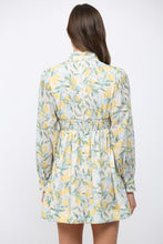 Load image into Gallery viewer, Light Grey Lemon + Floral Lace Trim Dress