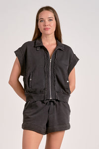 Black Zipper Vest