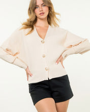 Load image into Gallery viewer, Cream V-Neck Pearl Cardigan