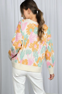 Cream Multi Floral Sweater