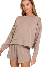 Load image into Gallery viewer, Scuba LS Sweatshirt &amp; Shorts Set Cocoa