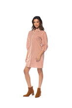 Load image into Gallery viewer, Terracotta Striped LS Aditi Dress