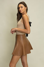 Load image into Gallery viewer, Tan Leather Seam Detail Skirt