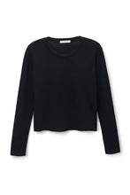 Load image into Gallery viewer, PWT LS Cotton Boxy Crewneck Tee True Black