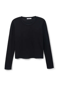 PWT LS Cotton Boxy Crewneck Tee True Black