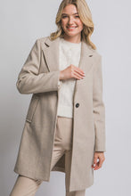 Load image into Gallery viewer, Notched Lapel Coat Oatmeal